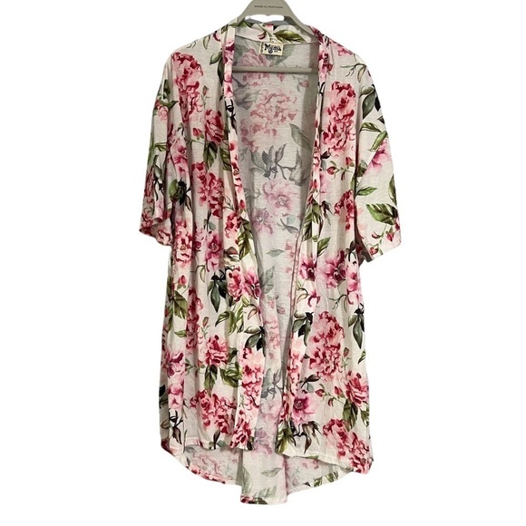 Show me your Mumu pink floral cardigan robe one size - Picture 1 of 12
